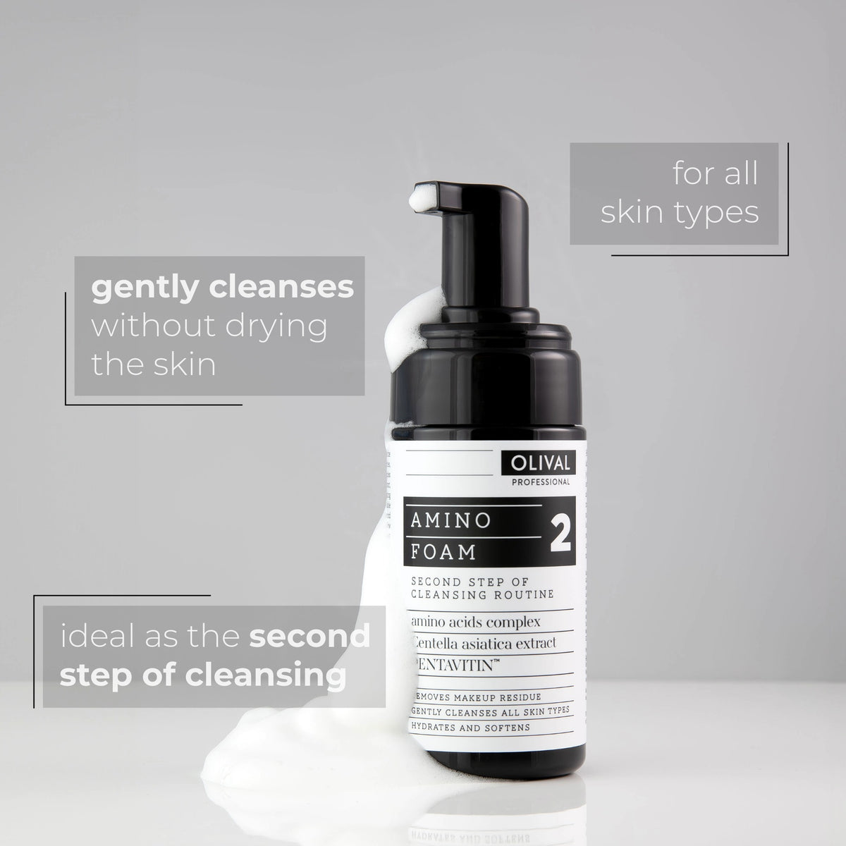 Amino Foam for the Second Step of Facial Cleansing